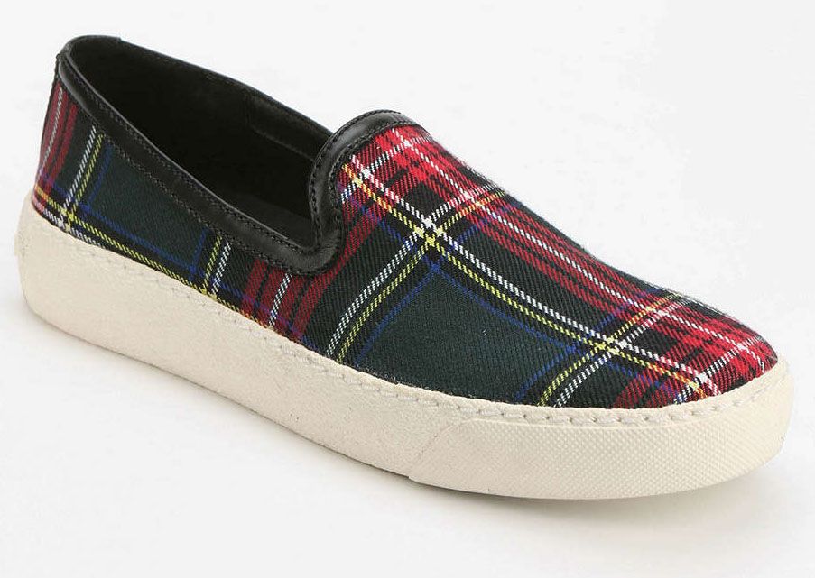 Best ways to wear plaid: Sam Edelman plaid slip-on sneaker at Urban Outfitters