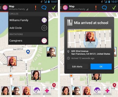 Life360 is a great family communication app for sharing locations and messages