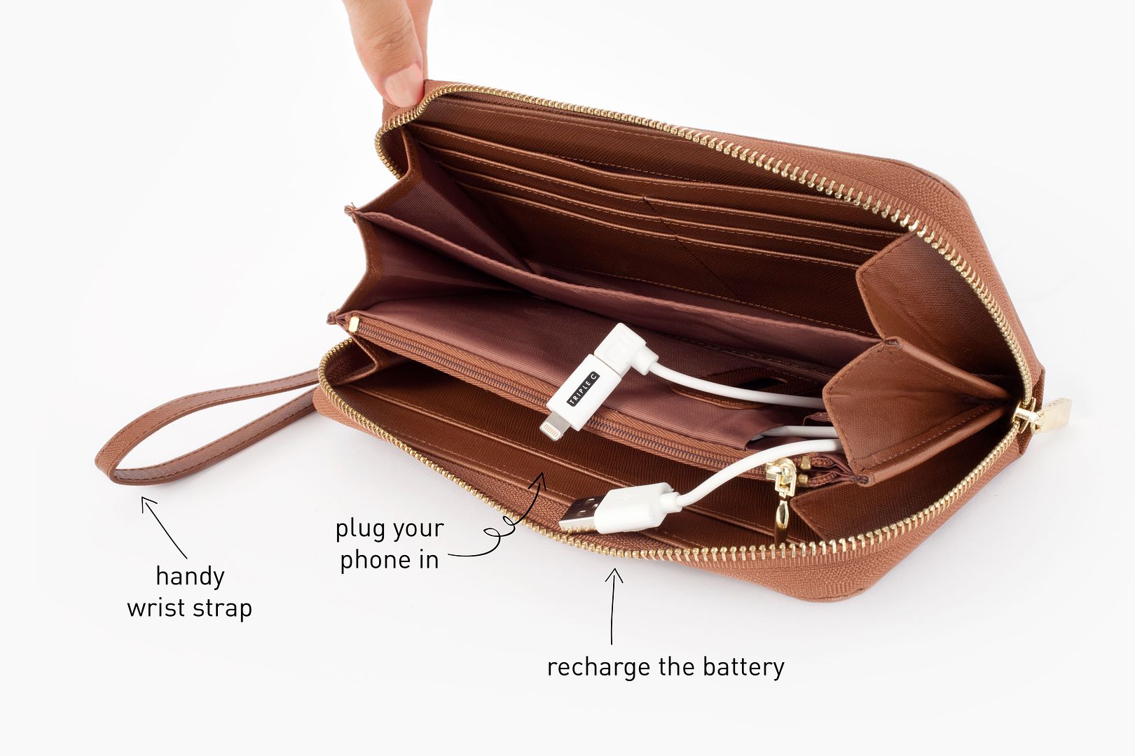 The Power Wallet with a built-in battery pack for your smart phone