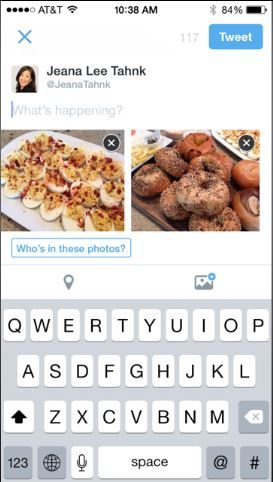 You can select up for four photos to create a lovely Twitter photo collage