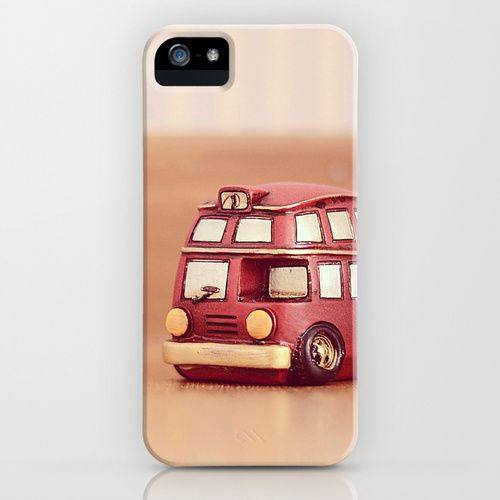 Retro double decker bus toy iPhone case on Society 6
