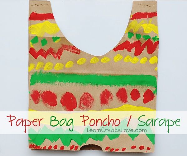 Cinco de Mayo party ideas: Paper Bag Sarape craft | Learn Create Love