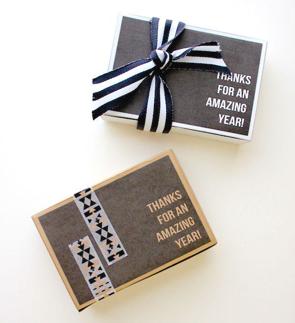 Edible gifts for Teacher Appreciation Day: Printable gift boxes for brownies | Delia Creates