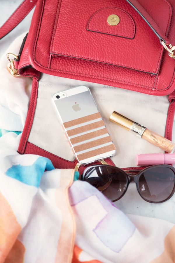 DIY iPhone case using foil washi tape via The Sweetest Occasion