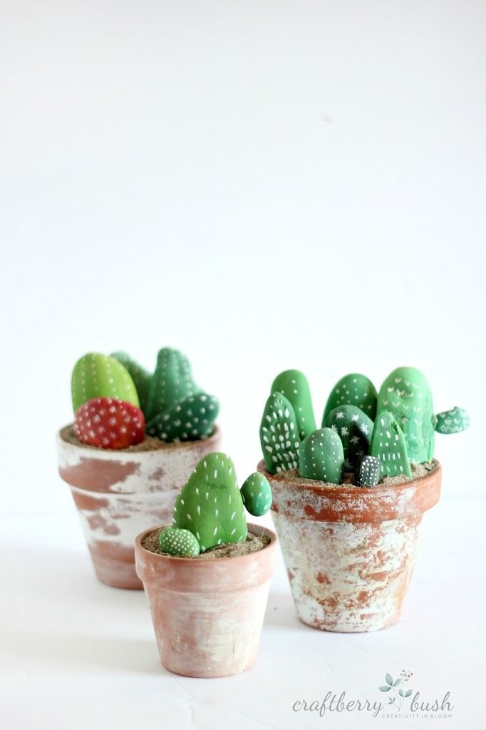 Cinco de Mayo party ideas: Easy rock art cactus pot | Craft Berry Bush