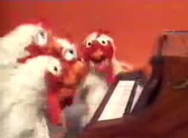 Gonzo's chickens on the piano: The Muppet Show