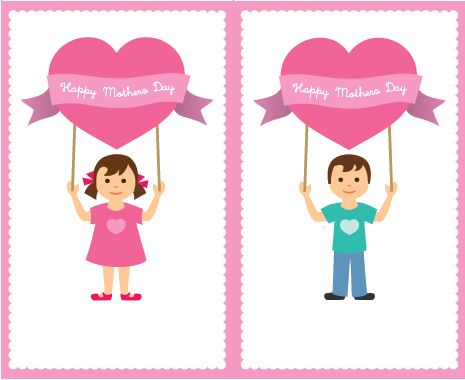 Free Mother's Day Printable heart banner cards from Catch My Party