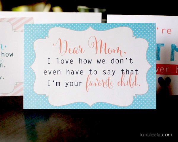 Free printable Mother's Day card from Landeelu