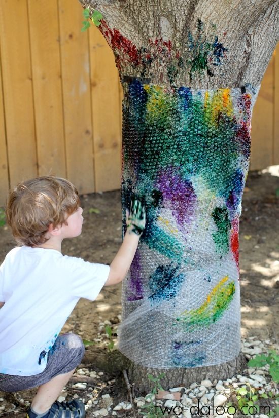 Messy play for kids: Tree painting by Two-Daloo