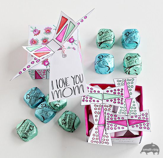 Homemade Mother's Day gifts: Printable Mother's Day chocolate boxes by Small for Big