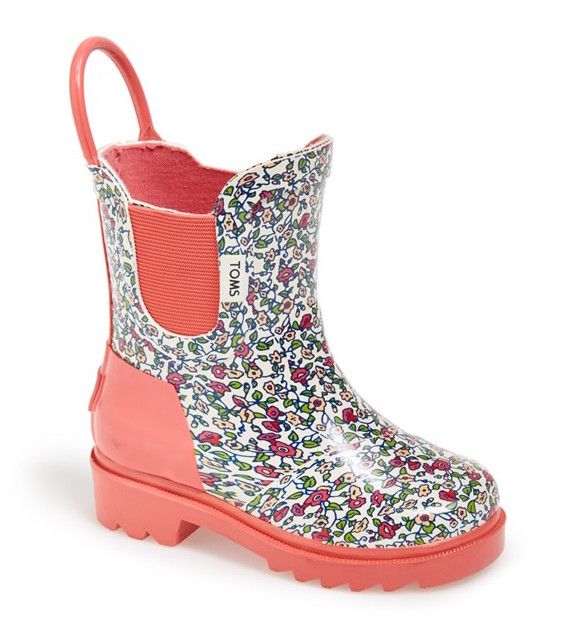 Floral Tiny Toms Rain Boots for Kids