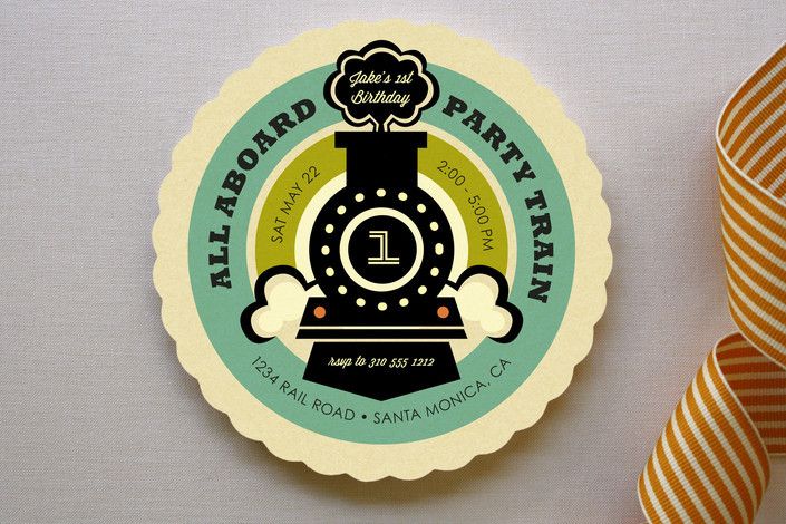 vintage rail children's birthday party invitations by smudge design at minted