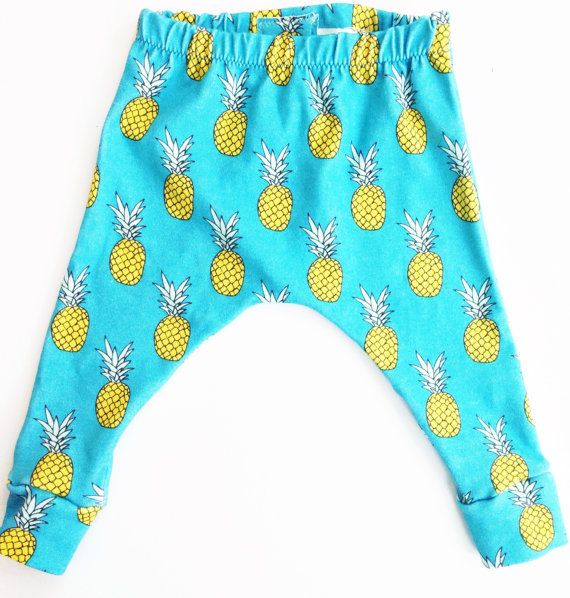 Pineapple print pants for kids by Yay for Handmade on Etsy