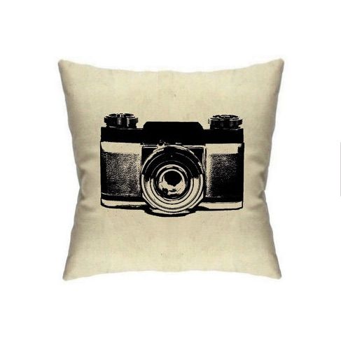 Camera pillow cover by MoxieMadness on Etsy | Mother's Day gifts for photographers 