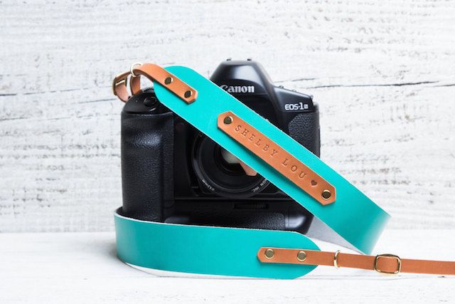 Personalized leather camera strap on Etsy | Mother's Day gifts for photographers