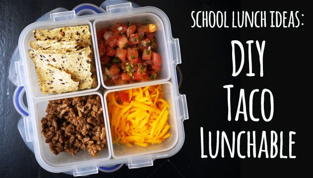 DIY Taco Lunchables made with gluten-free corn chips make an awesome gluten-free school lunch  | One Hungry Mama