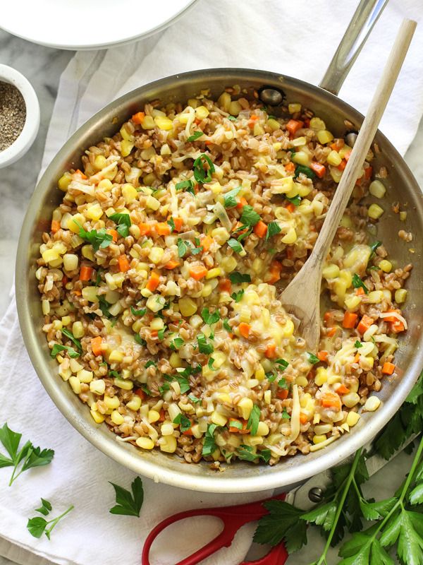 Use leftover cobs to make a corn stock for this Sweet Corn and Gouda Risotto | FoodieCrush