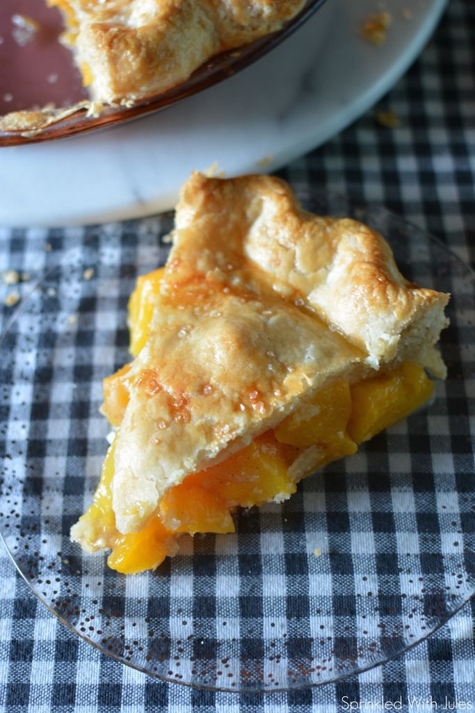 An awesome way to use up stone fruit is to make a pie like this Peach Pie | Sprinkled with Jules