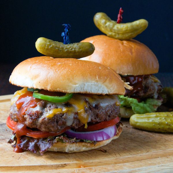 Globally Inspired Burger Recipes | Barbecue Bacon Cheeseburgers at Garlic and Zest