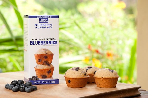Cherryvale Farms blueberry muffin mix, for easy school-morning breakfasts.