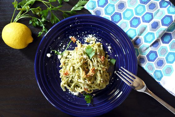 Basil pesto isn't the only way to enjoy the classic no-cook pasta sauce: Olive & Sun Dried Tomato Pesto | One Hungry Mama