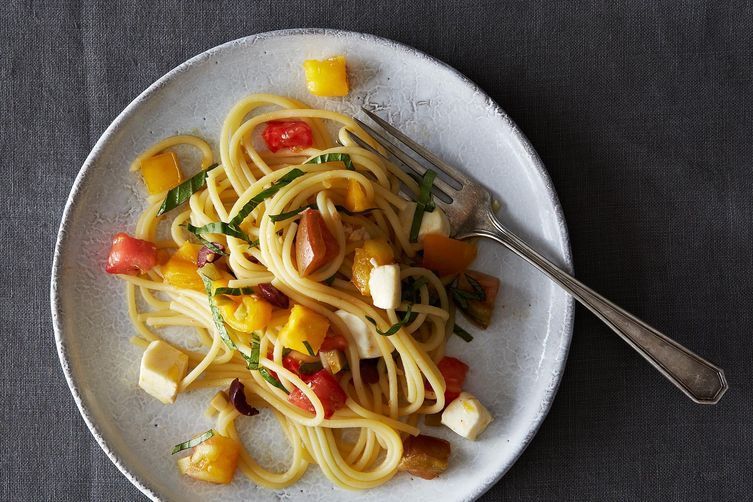 The quintessential no-cook pasta sauce: Summer Raw Pasta Sauce with Spaghetti | Food52