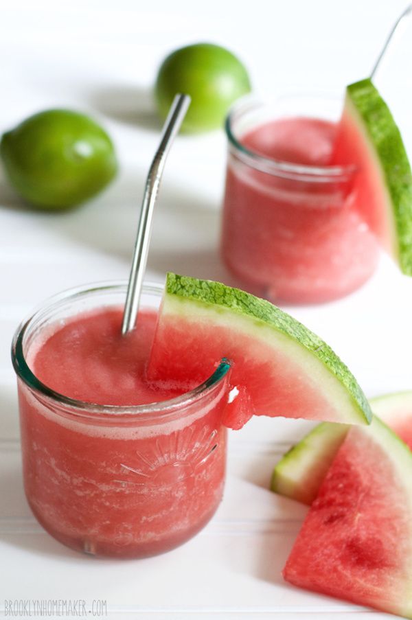 Creative frozen cocktails: Frozen Watermelon Margarita at Brooklyn Homemaker