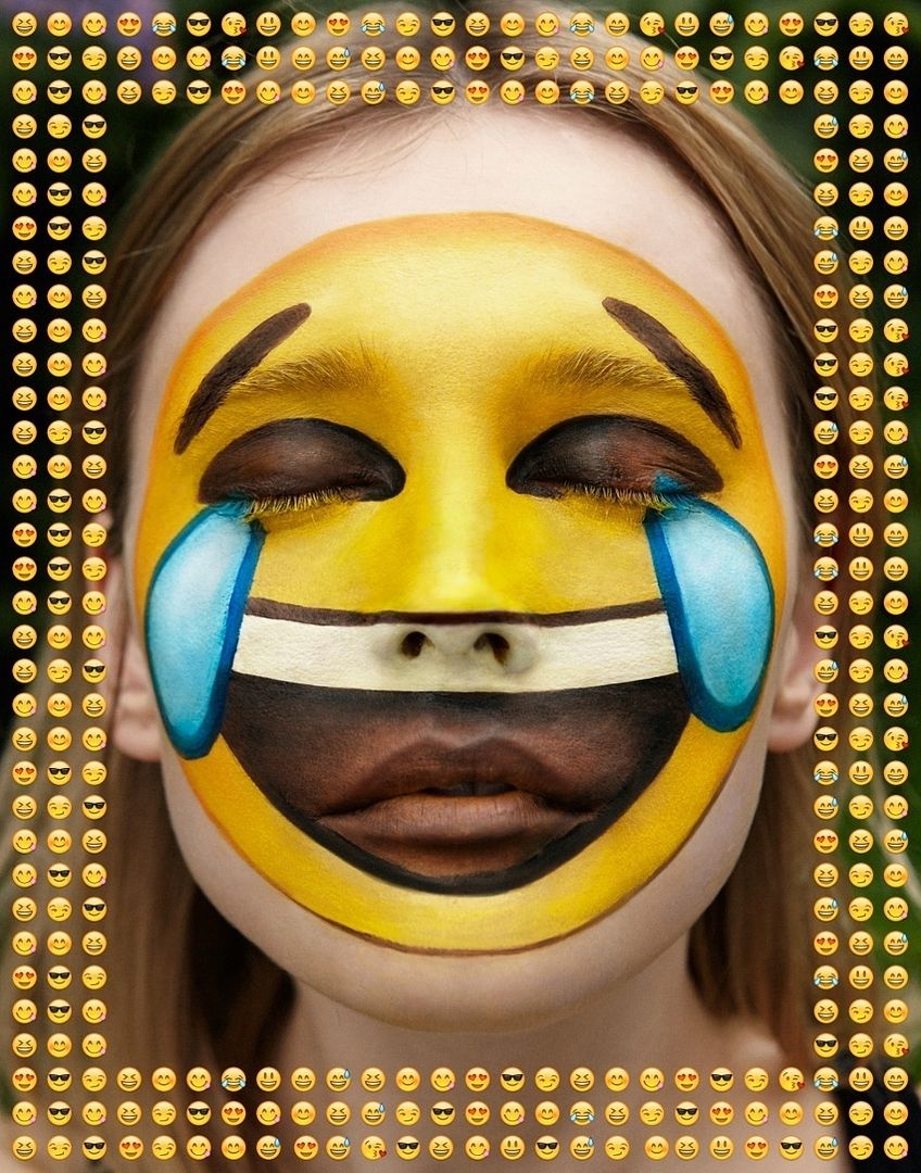 Emoji face paint tutorial via i-D