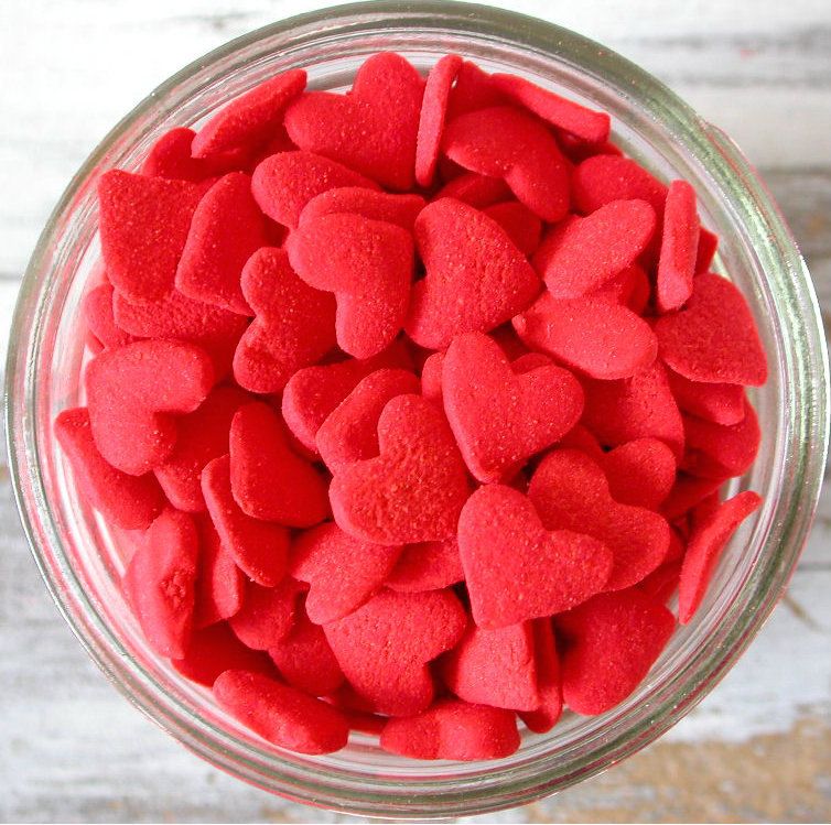 Emoji hearts confetti sprinkles via Simply Baking Supplies