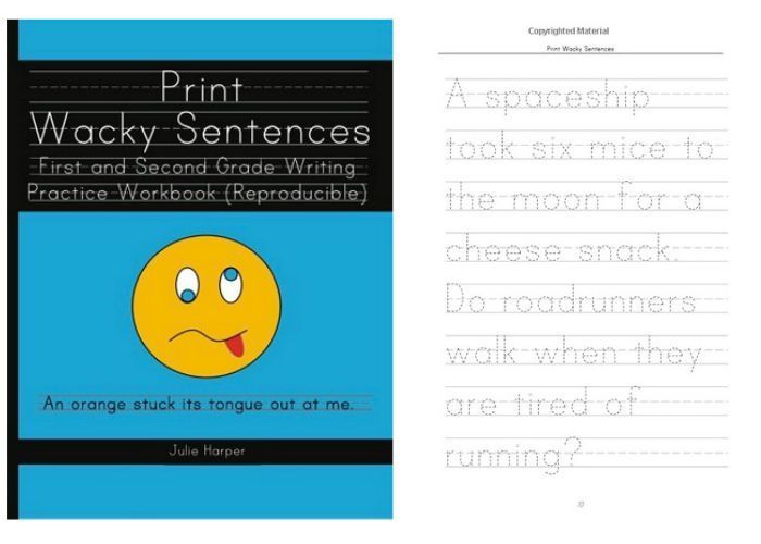 Print Wacky Sentences workbook for kids 