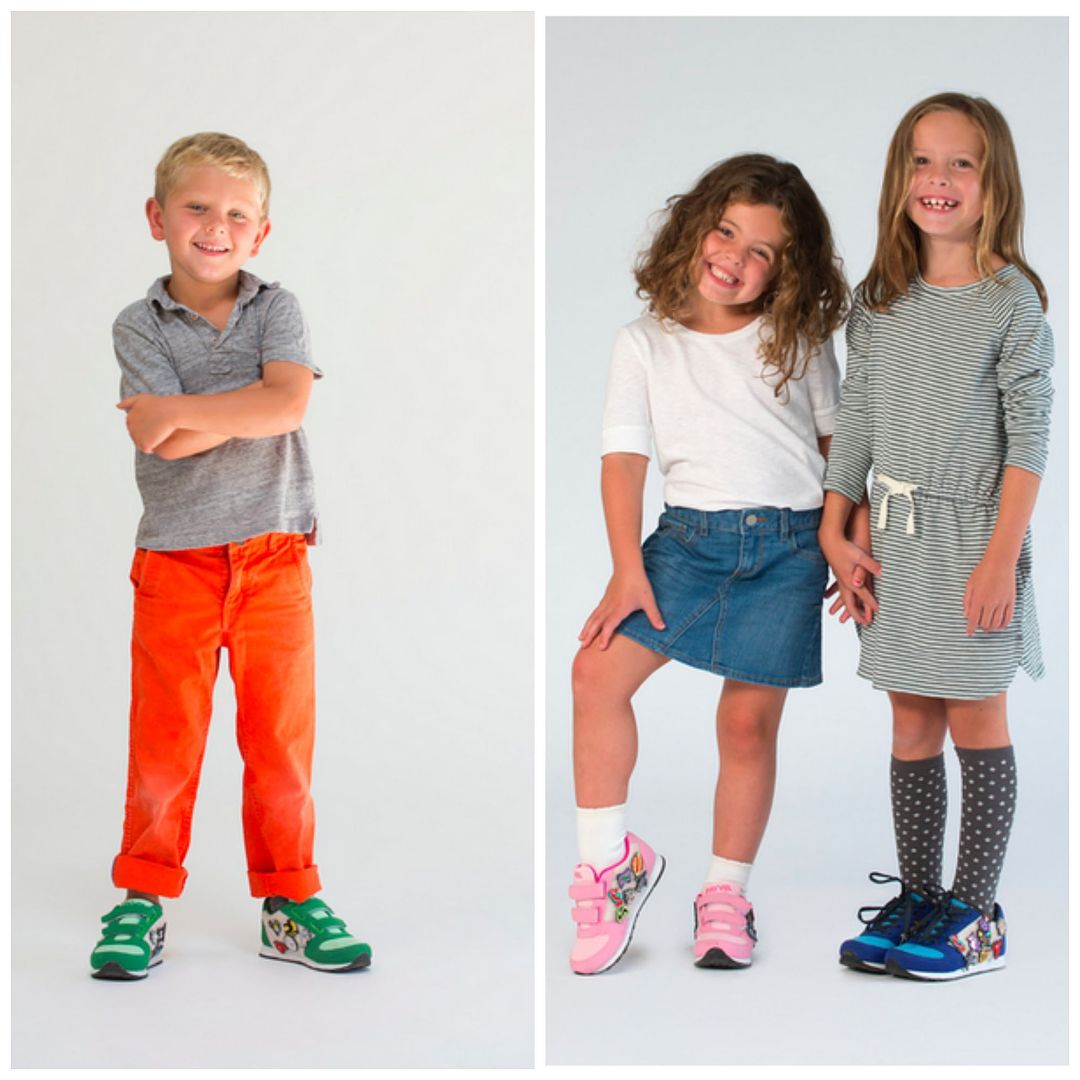 Fayvel shoes for kids let them customize the sides with cool velcro patches