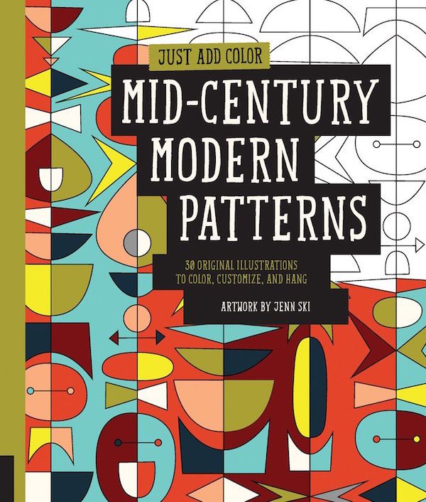 coloring books for adults: Mid-Century Modern Patterns by Jenn Ski 