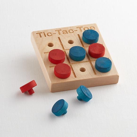 Entertain kids at restaurants: The Land of Nod wooden tic tak toe game