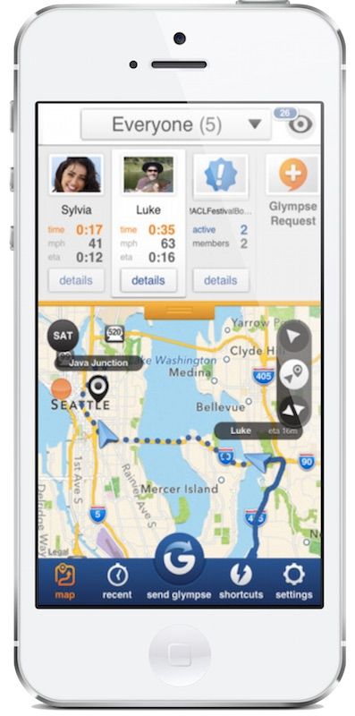 Glympse app lets a whole group know your ETA | best organizational apps for parents