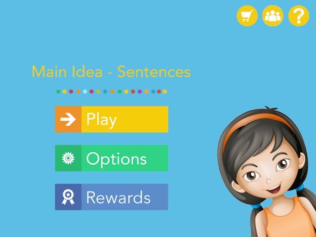 Happy Frog Reading Comprehension app; Main Idea - Sentences | best reading apps for older kids