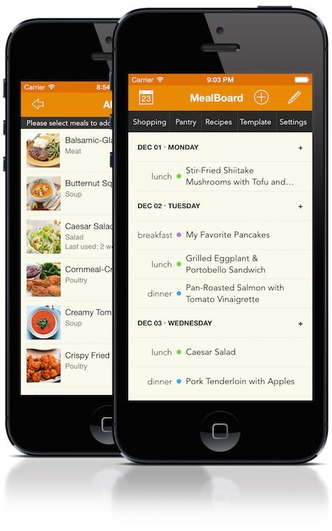Meal Board app: Great for planning weekly dinners | best organizational apps for parents