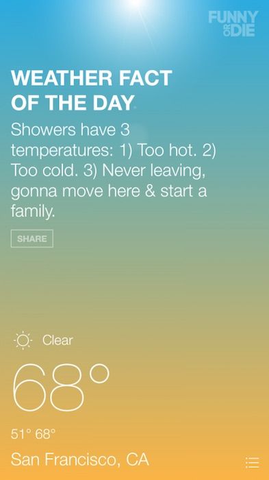 Funny or Die Weather app: For those of us who want to wake up with a smile 