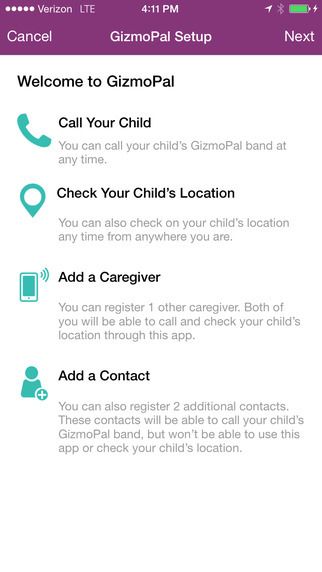 LG GizmoPal smart phone for kids wrist watch and companion app