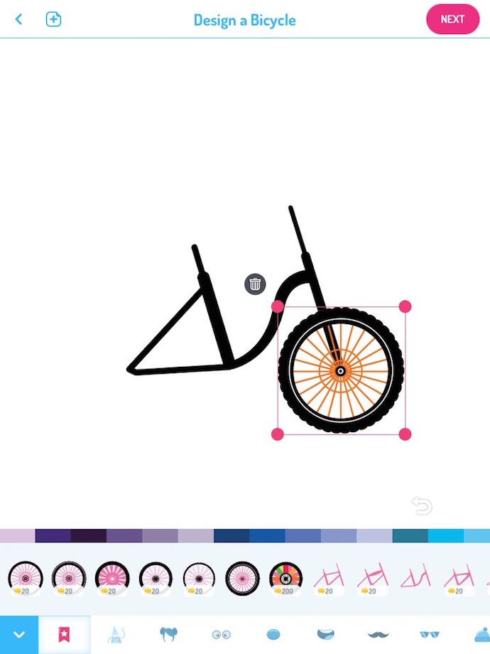 WonderBox app Lets kids do cool stuff like design your own bike!