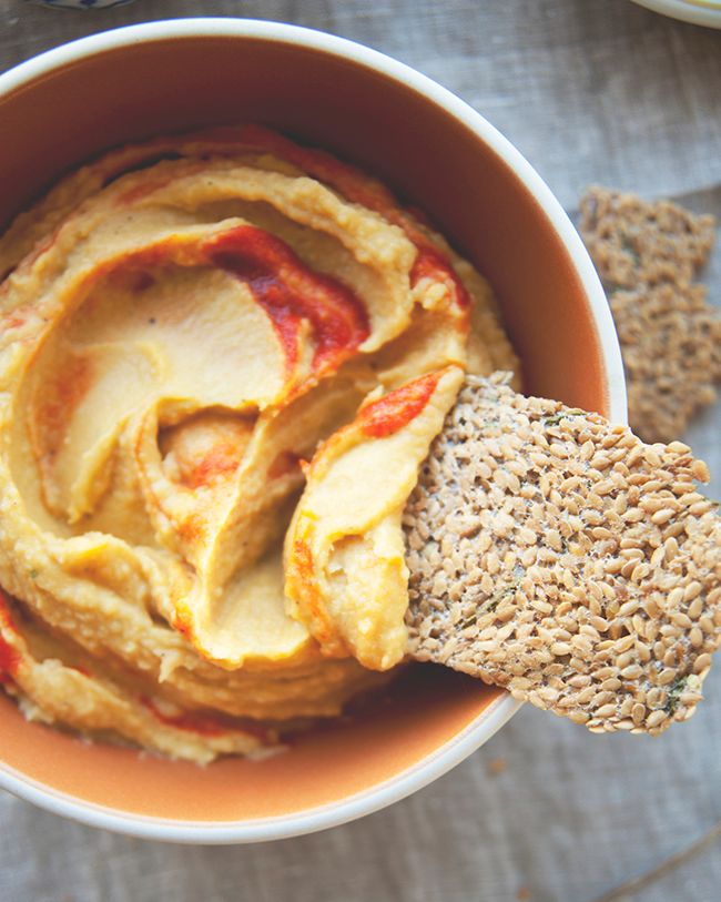 Roasted Butternut Squash Hummus is a fun twist on the classic perfect for a festive gathering and so easy to make with just a few ingredients | The Kitchy Kitchen