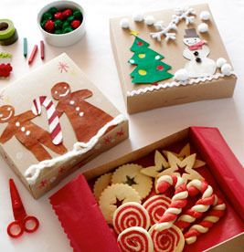 A fun DIY holiday craft: Decorated boxes for Christmas cookie gifts | Pottery Barn Kids