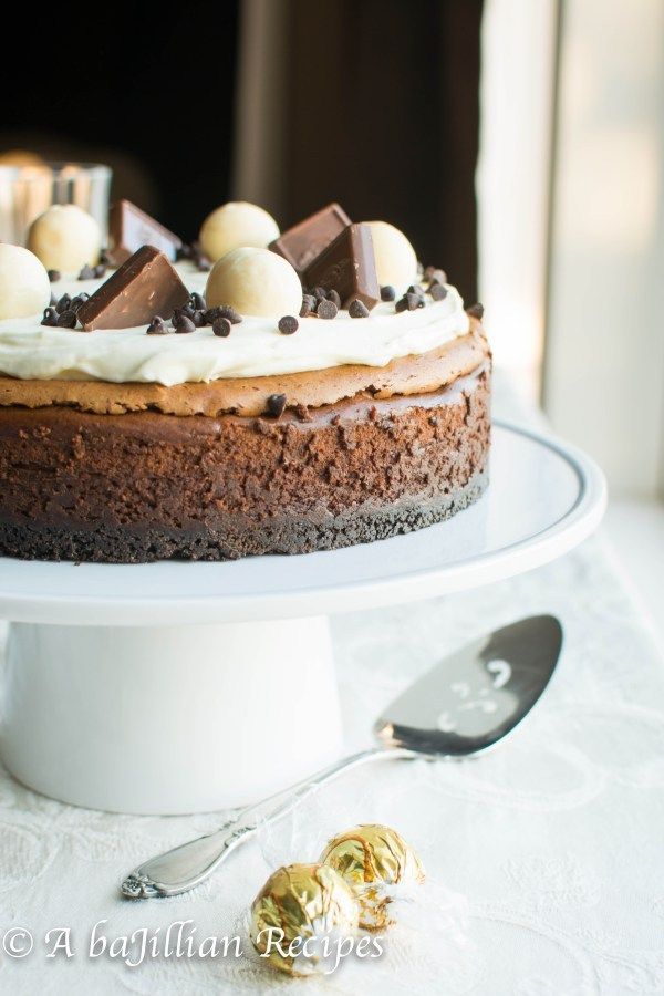 The perfect holiday cheesecake recipe for chocolate lovers: Triple Chocolate Cheesecake | A baJillian Recipes
