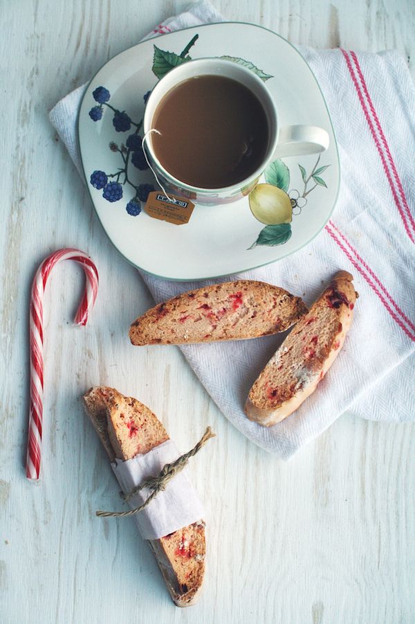 Grab what are sure to be leftover candy canes and whip up a batch of Candy Cane Biscotti for a lovely holiday or post holiday treat with coffee | Savory Bites
