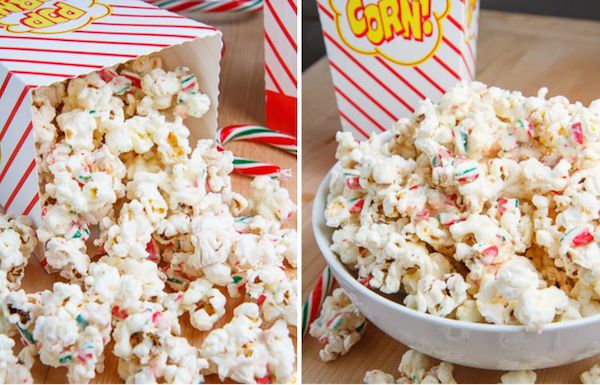 Put extra or leftover candy canes to work in this recipe for Candy Cane Popcorn | Closet Cooking