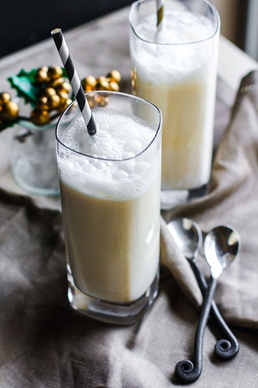Make healthier eggnog drink recipes with this recipe for Coconut Milk Eggnog Steamers | Cotter Crunch