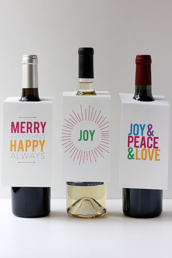 The easiest of easy ways to wrap wine: Free printable wine gift tags | Alice and Lois