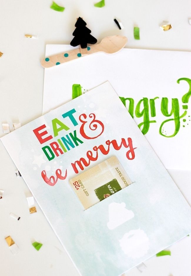 Free printable gift card holder for food gift by Strawberry Mommycakes