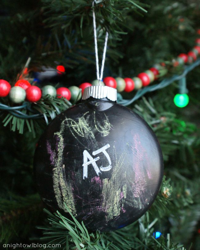 Chalkboard paint ornaments for kids from A Night Owl