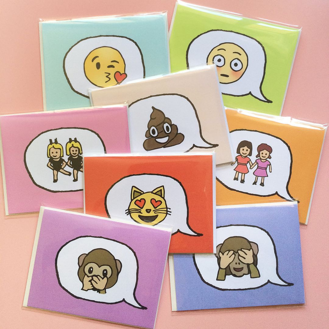 Custom emoji handdrawn card set | EMOJI Gifts