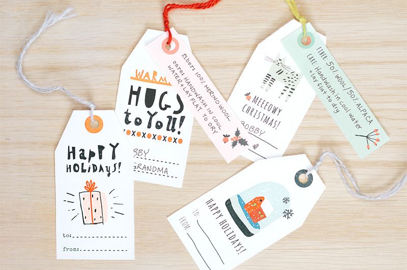 Printable gift tags and care labels from Sheep & Stitch